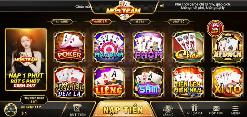 Những ưu điểm nổi bật của xì dách MD5